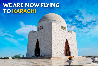 We are now flying to Karachi